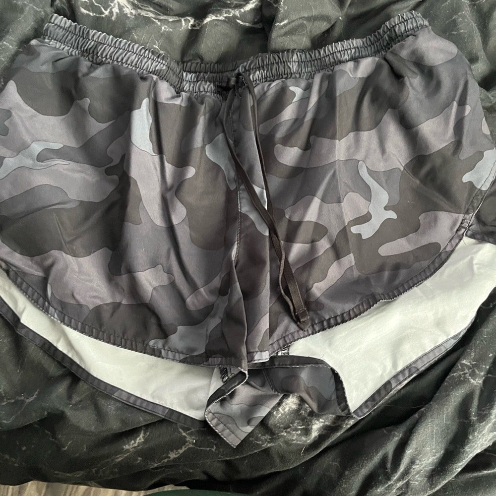 Gray Camouflage Athletic Shorts